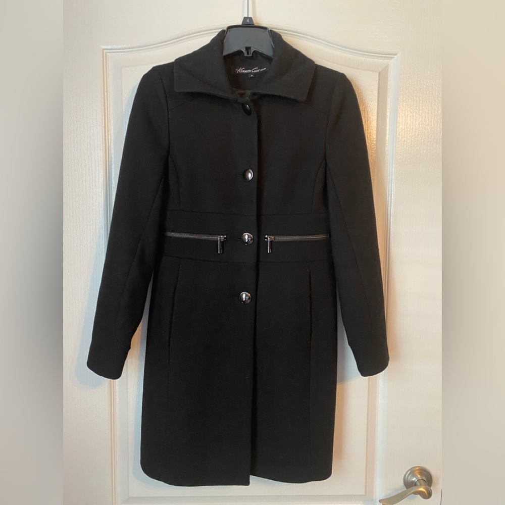 Kenneth Cole Wool Black Coat woman's size 4
